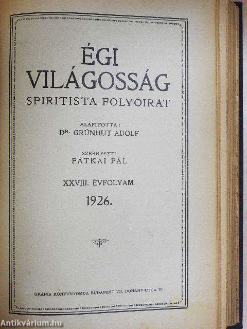 Égi világosság 1925-1926. január-december