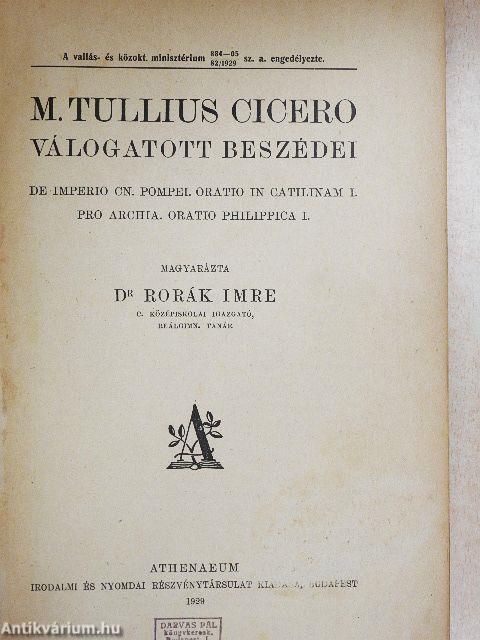 M. Tullius Cicero válogatott beszédei/Szövegmagyarázat