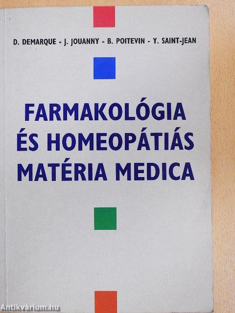 Farmakológia és homeopátiás matéria medica