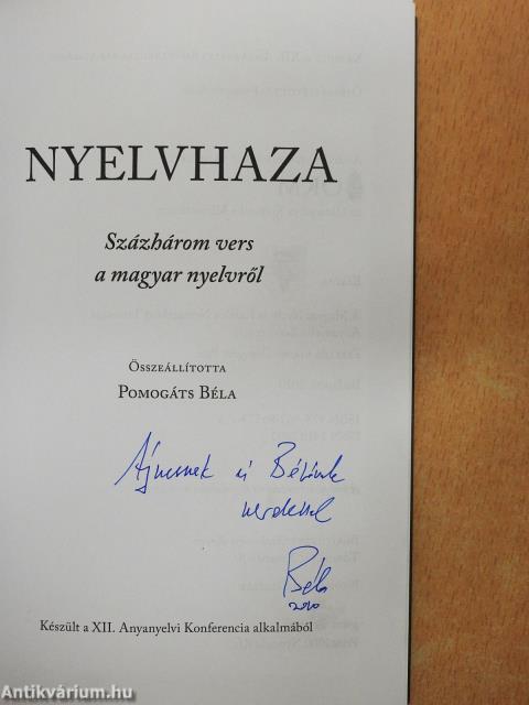 Nyelvhaza (dedikált példány)