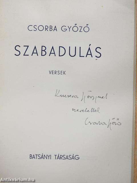 Szabadulás (dedikált példány)