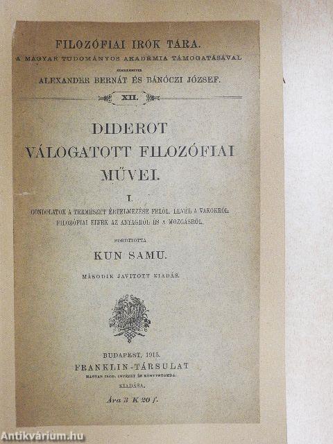 Diderot válogatott filozófiai művei I.