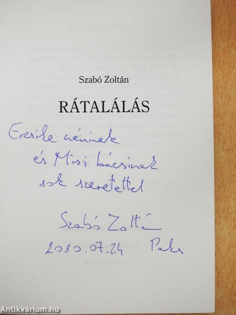 Rátalálás (dedikált példány)