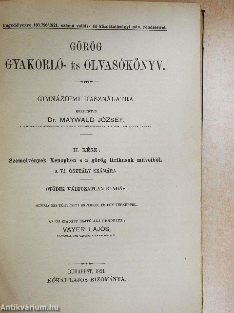 Görög gyakorló- és olvasókönyv II.