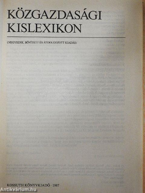 Közgazdasági kislexikon