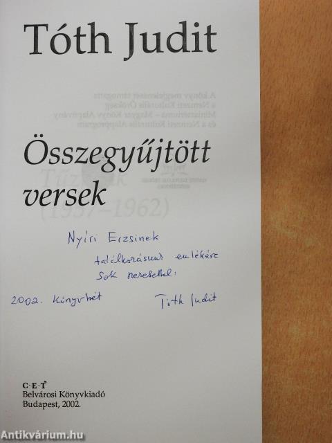 Összegyűjtött versek (dedikált példány)