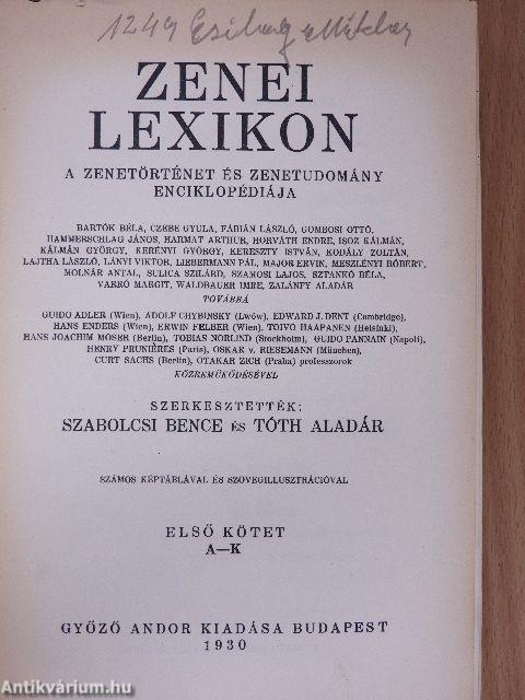 Zenei Lexikon I-II.