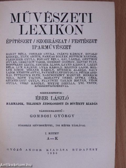 Művészeti lexikon I-II.