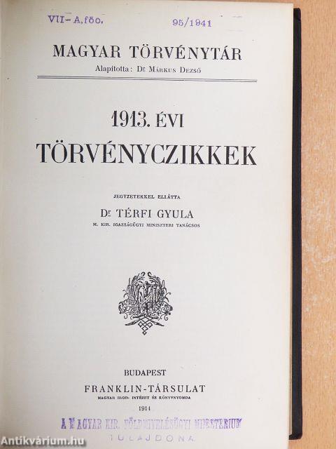 1913. évi törvényczikkek