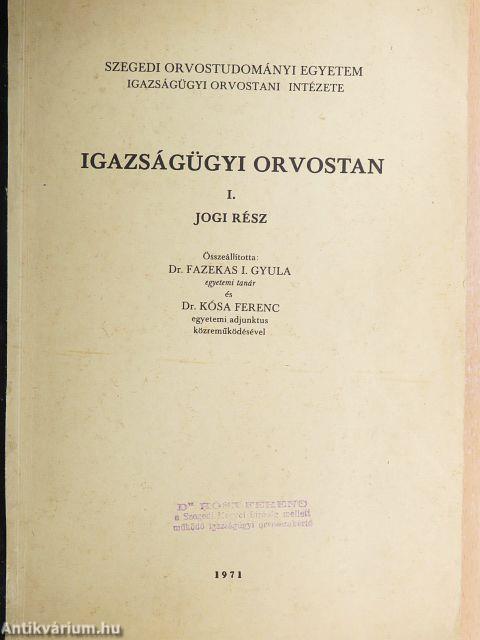 Igazságügyi orvostan I-II/a-b