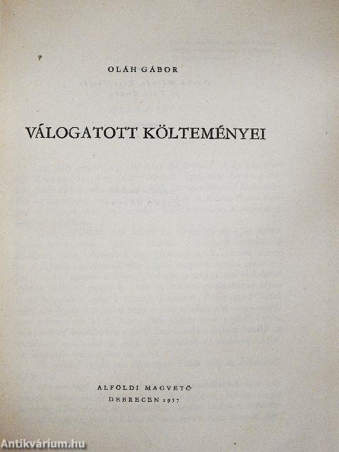 Oláh Gábor válogatott költeményei