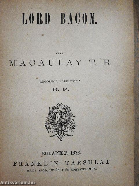 Barére Bertrand/Machiavelli/Lord Bacon/Milton/A pápaság/Nagy Frigyes/Byron