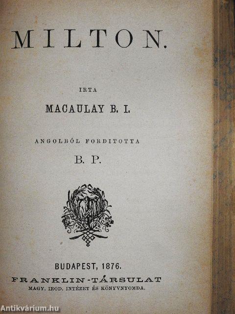 Barére Bertrand/Machiavelli/Lord Bacon/Milton/A pápaság/Nagy Frigyes/Byron