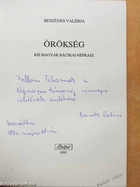 Örökség (dedikált példány)