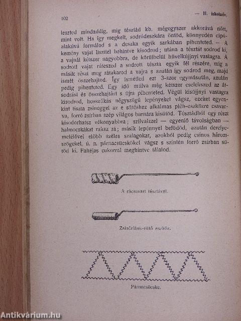 Útmutató a főzés és egyéb konyhai teendőkben a háztartási ismétlő népiskolák részére