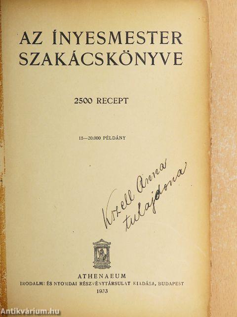 Az ínyesmester szakácskönyve (rossz állapotú)