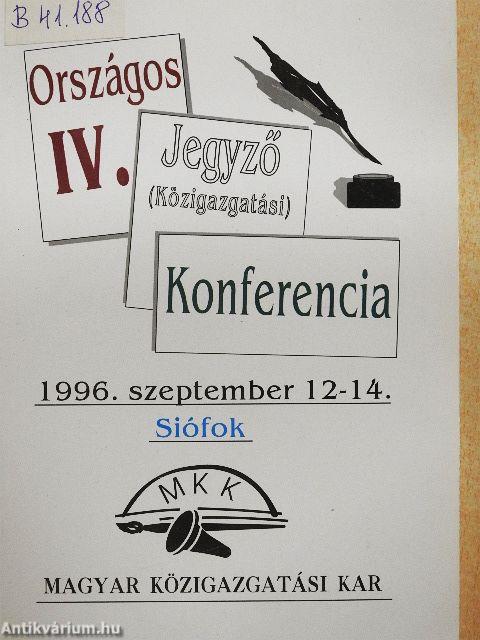 IV. Országos Jegyző (Közigazgatási) Konferencia