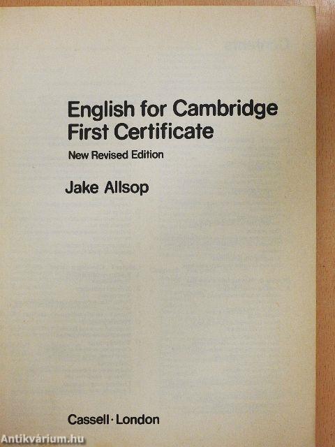 English for Cambridge First Certificate