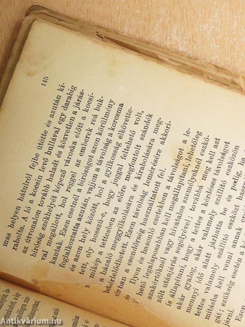 Vegyes közlemények a csendőrségi zsebkönyv 1887-1904. évfolyamaiból II. (rossz állapotú)