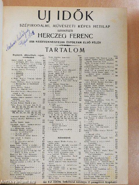 Uj Idők 1938. január-június (fél évfolyam)