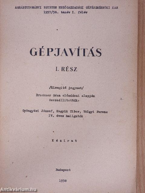 Gépjavítás I.