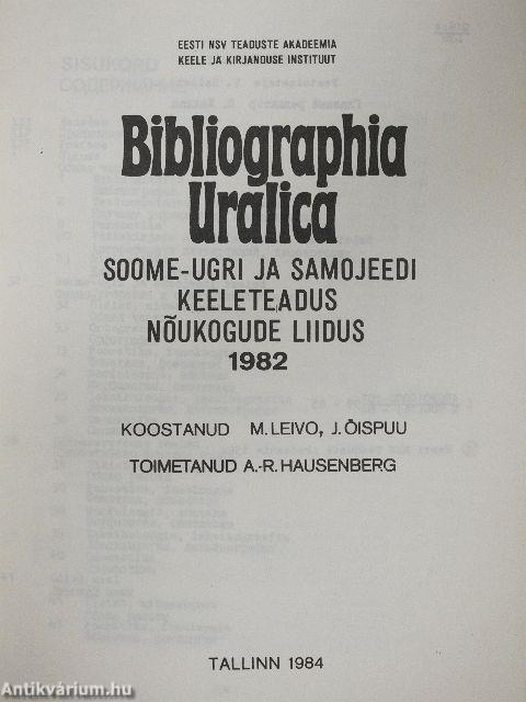 Bibliographia Uralica 1982