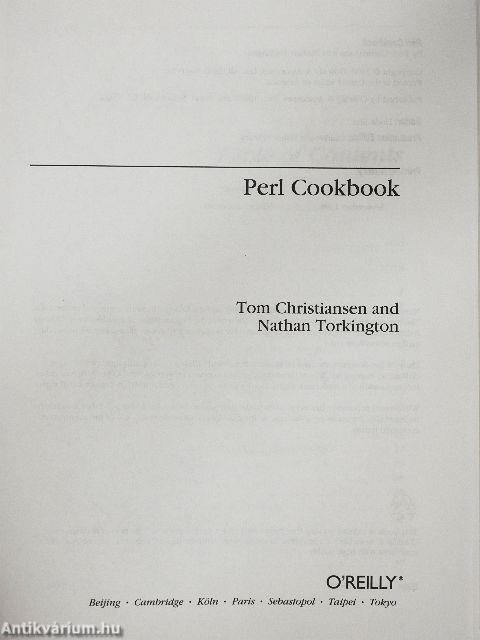 Perl Cookbook