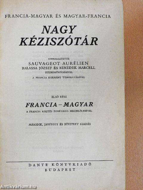 Francia-magyar és magyar-francia nagy kéziszótár I-II.