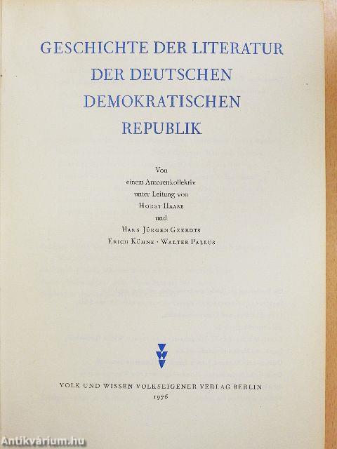 Geschichte der Literatur der Deutschen Demokratischen Republik