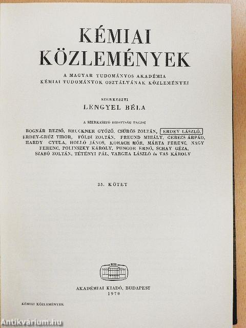 Kémiai Közlemények 1970/1-4.