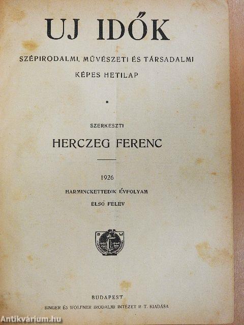 Uj Idők 1926. (nem teljes évfolyam) I-II.