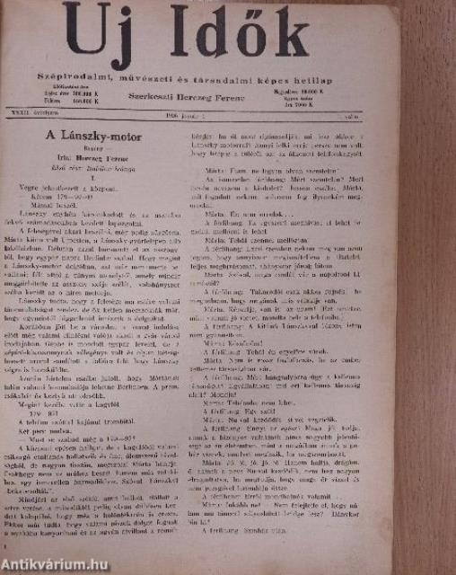 Uj Idők 1926. (nem teljes évfolyam) I-II.