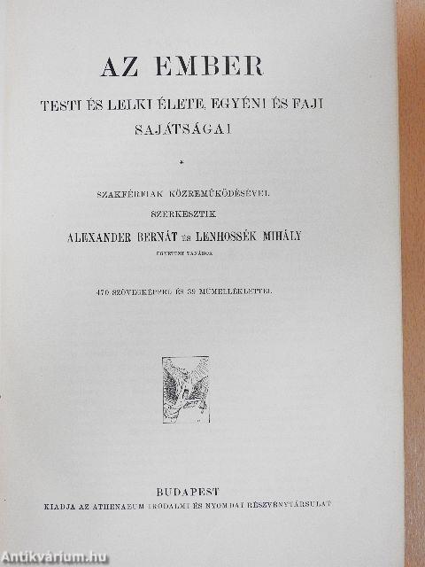 Az ember testi és lelki élete, egyéni és faji sajátságai