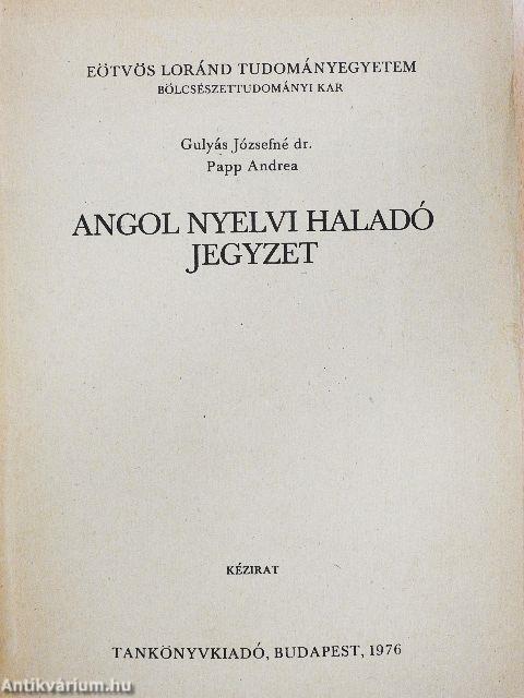 Angol nyelvi haladó jegyzet