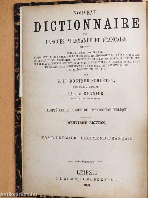 Neues und Vollständiges Wörterbuch der Deutschen und Französischen Sprache I.