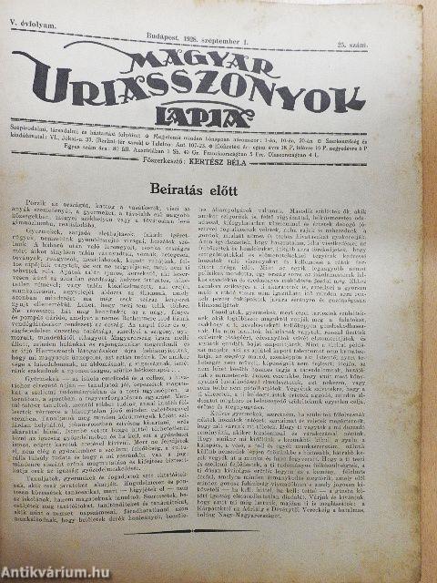 Magyar Uriasszonyok Lapja 1928. szeptember 1.