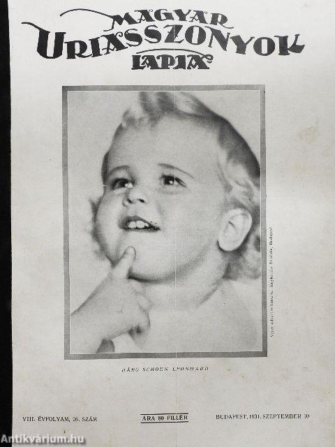 Magyar Uriasszonyok Lapja 1931. szeptember 10.