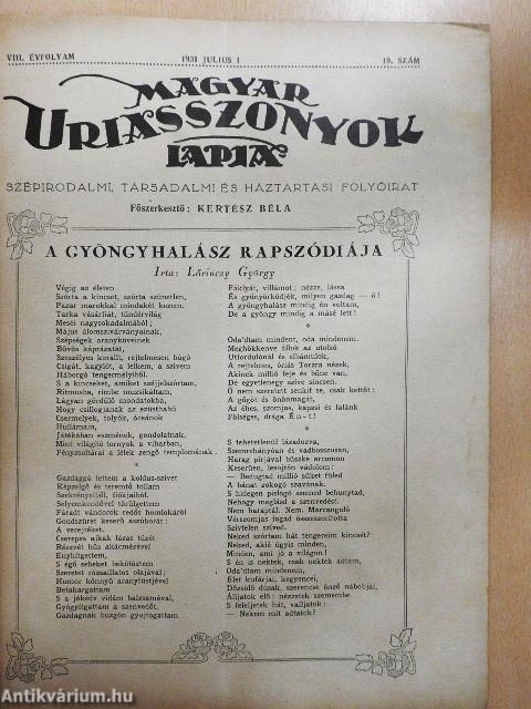 Magyar Uriasszonyok Lapja 1931. július 1.