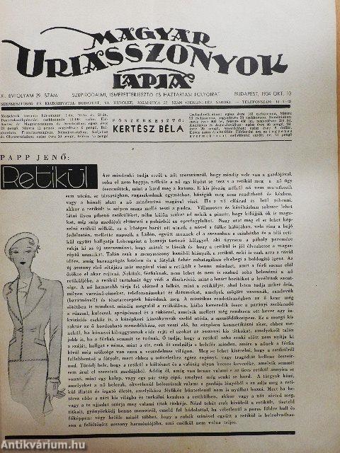 Magyar Uriasszonyok Lapja 1934. október 10.