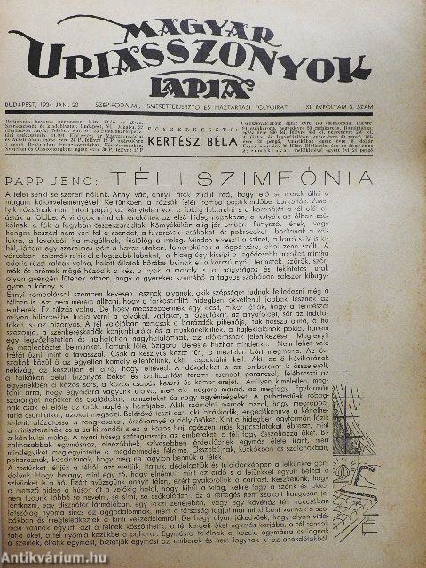 Magyar Uriasszonyok Lapja 1934. január 20.