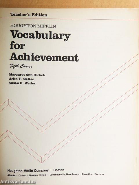 Vocabulary for Achievement - Teacher's Edition