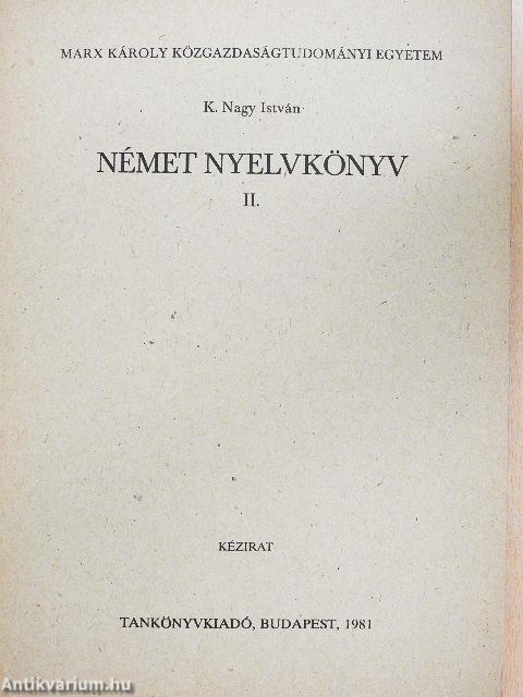 Német nyelvkönyv II.