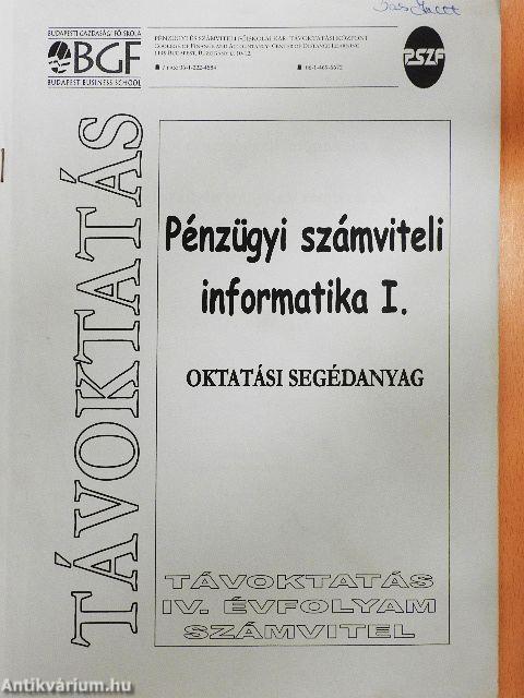 Pénzügyi számviteli informatika I.