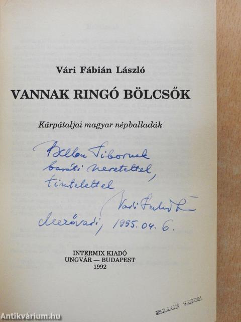 Vannak ringó bölcsők (dedikált példány)