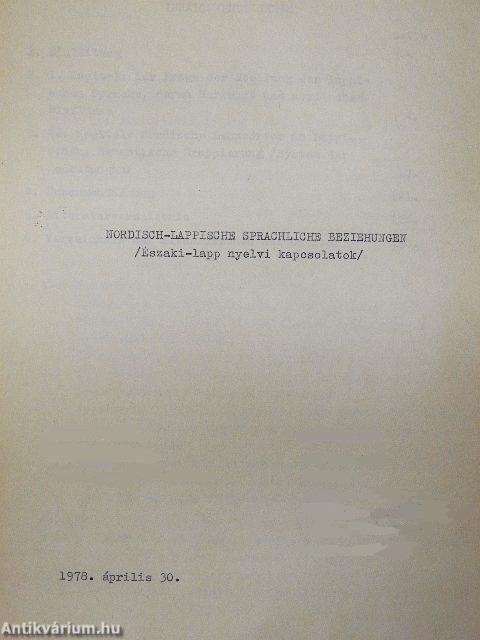 Északi-lapp nyelvi kapcsolatok