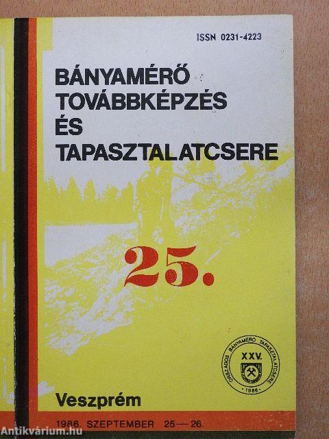25. Bányamérő továbbképzés és tapasztalatcsere 1986.