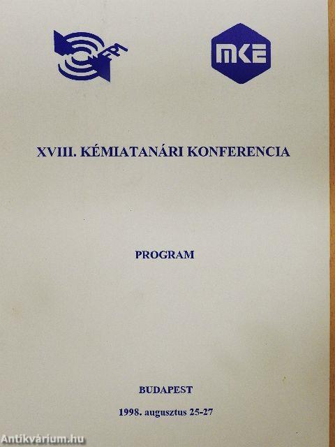 XVIII. Kémiatanári konferencia