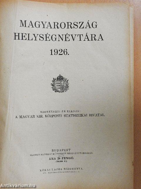 Magyarország helységnévtára 1926