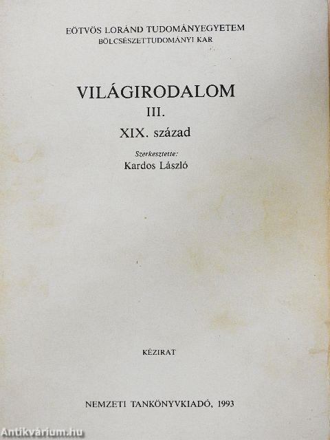 Világirodalom III.