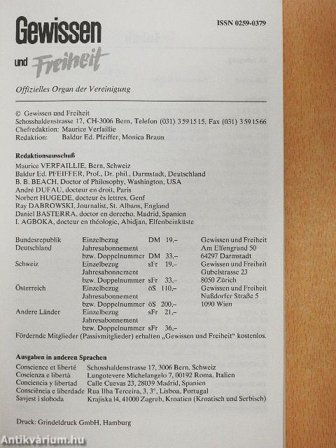 Gewissen und Freiheit